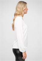 Musselin Bluse mit V-Neck und Stehkragen Cloud5ive