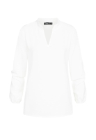 Musselin Bluse mit V-Neck und Stehkragen Cloud5ive