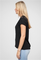 Camasa Musselin V-Neck mit Deko Knopfleiste und Spitze Cloud5ive