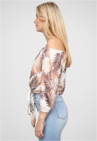 Off-Shoulder Bluse mit Knotendetail und Rschen Cloud5ive