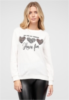 Bluza trening Pullover mit Have Fun und Leo-Print Herzen Cloud5ive