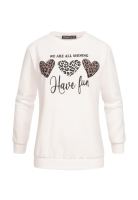 Bluza trening Pullover mit Have Fun und Leo-Print Herzen Cloud5ive