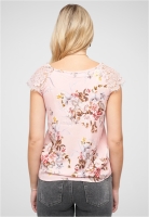 Spitzen Top mit V-Neck und Blumen Print Cloud5ive