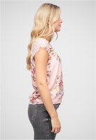 Spitzen Top mit V-Neck und Blumen Print Cloud5ive