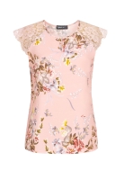 Spitzen Top mit V-Neck und Blumen Print Cloud5ive