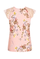 Spitzen Top mit V-Neck und Blumen Print Cloud5ive