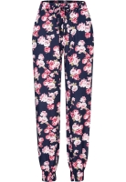 Viskose Hose mit Bndchen 2-Pockets Blumen Print Cloud5ive