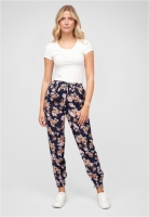 Viskose Hose mit Bndchen 2-Pockets Rosen Print Cloud5ive