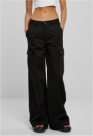 Pantalon High Waist Wide Leg Twill Cargo dama Urban Classics