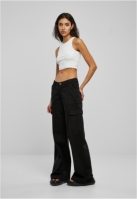 Pantalon High Waist Wide Leg Twill Cargo dama Urban Classics