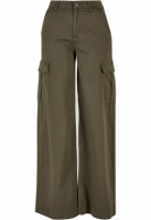 Pantalon High Waist Wide Leg Twill Cargo dama Urban Classics