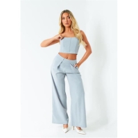 Missy Empire Detail Wide Leg Trouser Co-ord