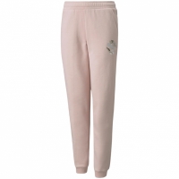 Pantalon trening Spodnie dla dzieci Puma Alpha FL różowe 589235 36