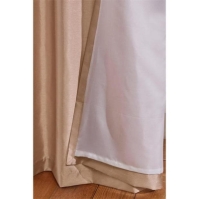 Homelife Striped Metallic Cuff with Faux Silk Eyelet Curtains