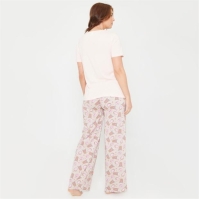 Pijama Linea Coffee Wide Leg Cotton Set