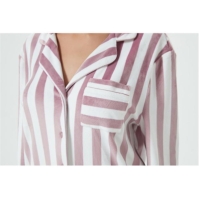 Pijama Linea Stripe Velour Button Through Set