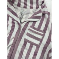 Pijama Linea Stripe Velour Button Through Set