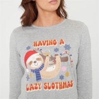 Pijama Linea Sloth Christmas Cotton Set