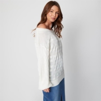 Be You Bardot Cream Jumper