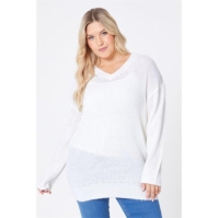 Be You You Brush V Neck Longline Jumper