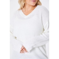 Be You You Brush V Neck Longline Jumper