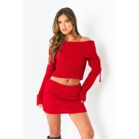 Missy Empire Bardot Fold Down Jumper