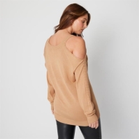 Be You You Cold Shoulder Fine Knit Jumper