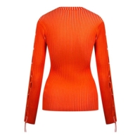 OFF WHITE Vanise Lace-Up Sleeve Knitted Jumper