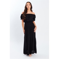 Rochie Be You Bardot Crinkle Maxi