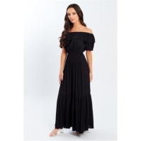 Rochie Be You Bardot Crinkle Maxi