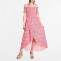 Rochie Be You Bardot Shirred Midi