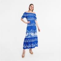 Rochie Be You Printed Batik Bardot Maxi