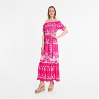 Rochie Be You Printed Batik Bardot Maxi