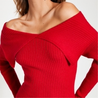 Rochie I Saw It First Off Shoulder Bardot Knitted Midi