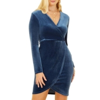 Rochie Mela London Mela London Blue Velvet Wrap