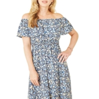 Rochie Mela London Mela London Blue Floral Ditsy Bardot Midi