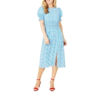 Rochie Mela London Mela London Blue Floral Shirred Waist Midi