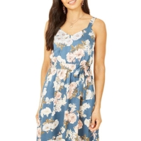 Rochie Mela London Mela London Blue Satin Floral Print Maxi