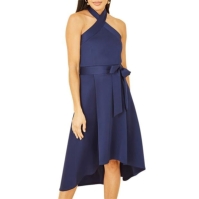 Rochie Mela London Mela London Navy Halter Neck Dipped Hem Skater