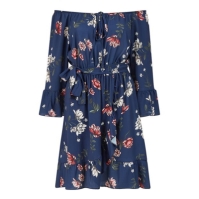 Rochie Mela London Mela London Navy Floral Bardot Frill Skater