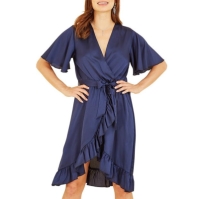 Rochie Mela London Mela London Navy Satin Wrap