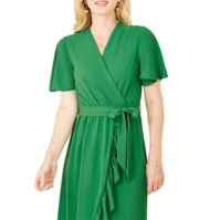 Rochie Mela London Mela London Greenwrap Over Frill Hem