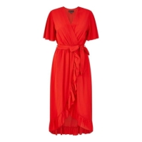 Rochie Mela London Mela London Greenwrap Over Frill Hem