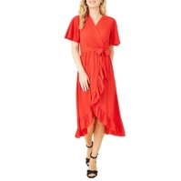 Rochie Mela London Mela London Greenwrap Over Frill Hem