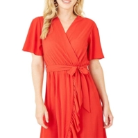 Rochie Mela London Mela London Greenwrap Over Frill Hem