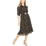 Rochie Mela London Mela London Black Ditsy Floral Pleated Midi