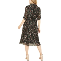 Rochie Mela London Mela London Black Ditsy Floral Pleated Midi