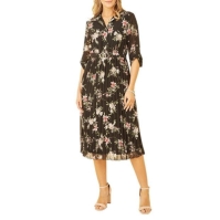 Rochie Mela London Mela London Black Floral Print Midi