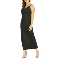 Rochie Mela London Mela London Black Satin Maxi With Chain Straps