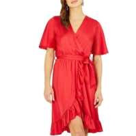 Rochie Mela London Mela London Red Satin Wrap